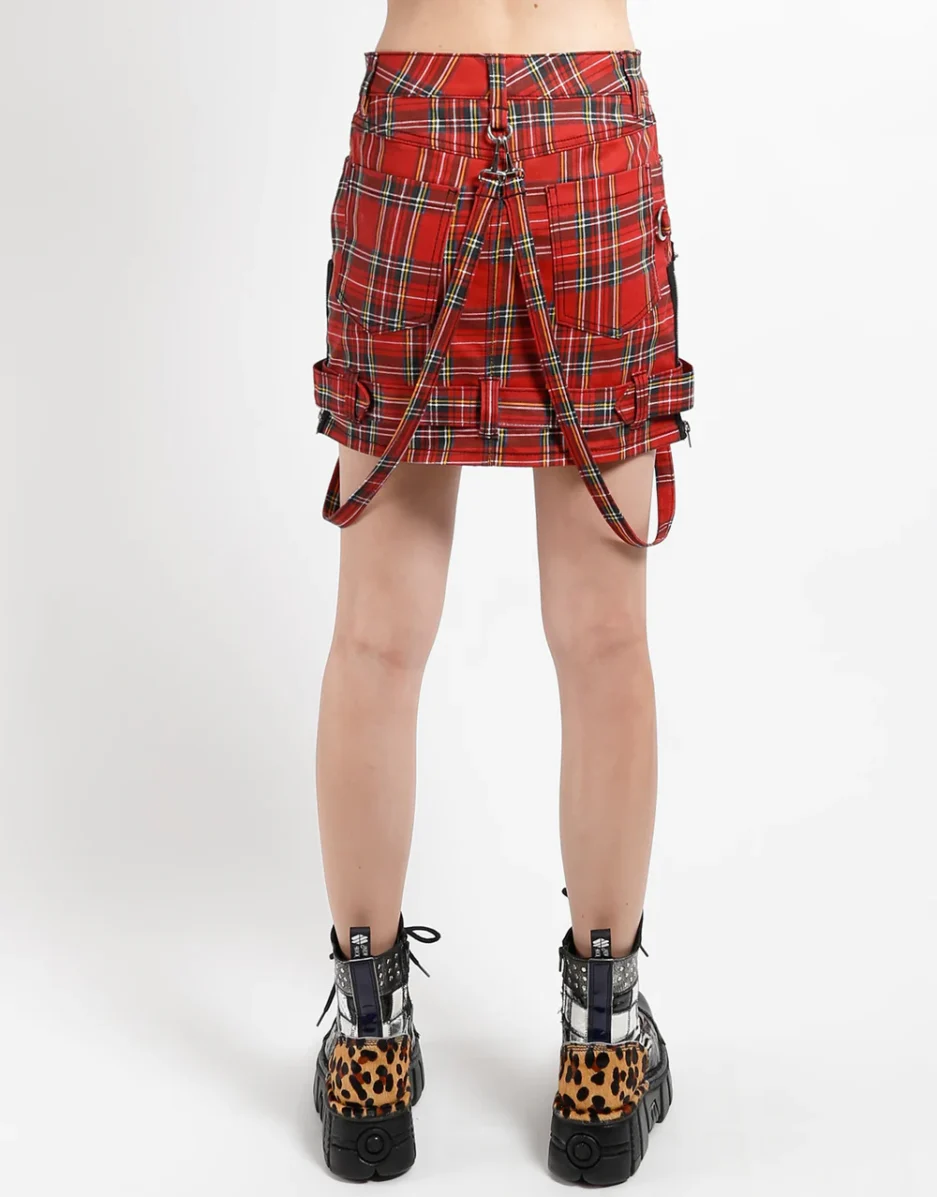 BONDAGE SKIRT RED PLAID