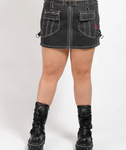 CURVE POWER SKIRT BLACK DENIM