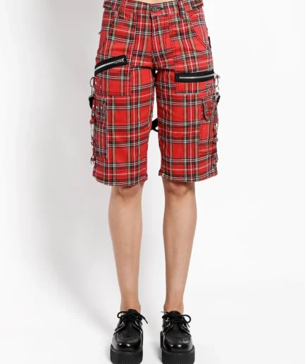 PLAID PUNK SHORT RED PLAID